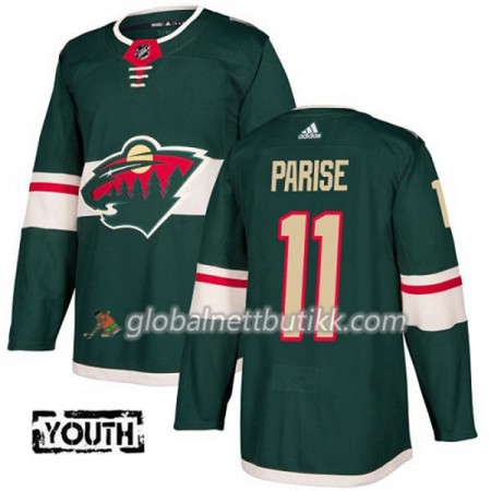 Minnesota Wild Hockeydrakt Zach Parise 11 2017-2018 Grønn Adidas Authentic - Barn
